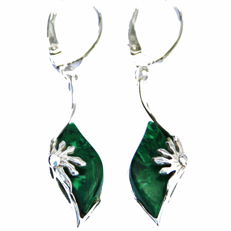 Green Malachite Earrings - Sun