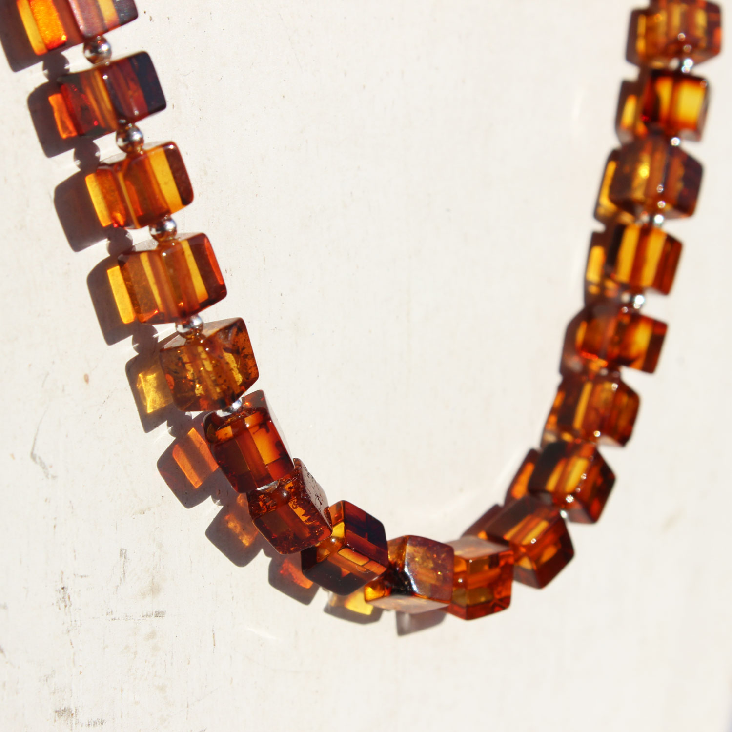 Honey Amber Necklace Cubes