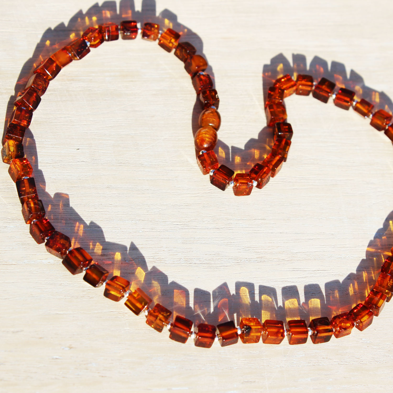Honey Amber Necklace Cubes