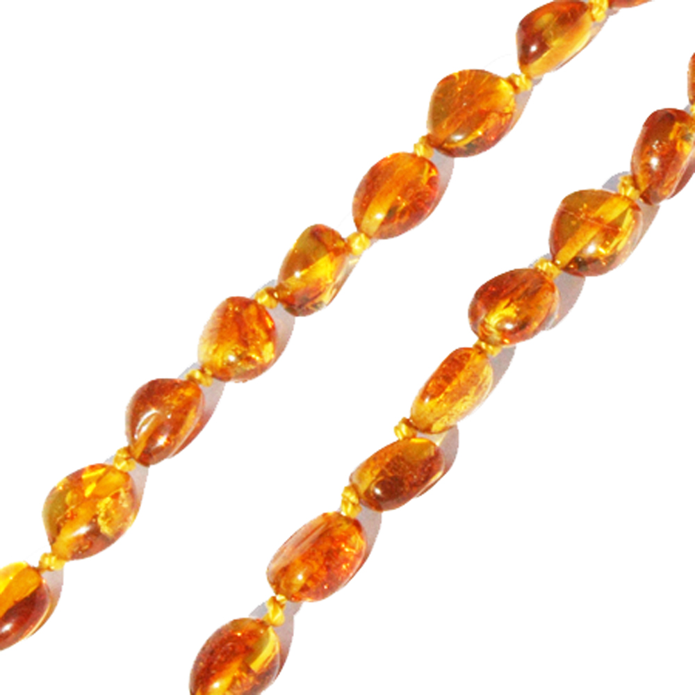 Olive Shape Honey Amber Necklace