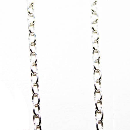 Silver Open-Long Curb Chain 18 inch