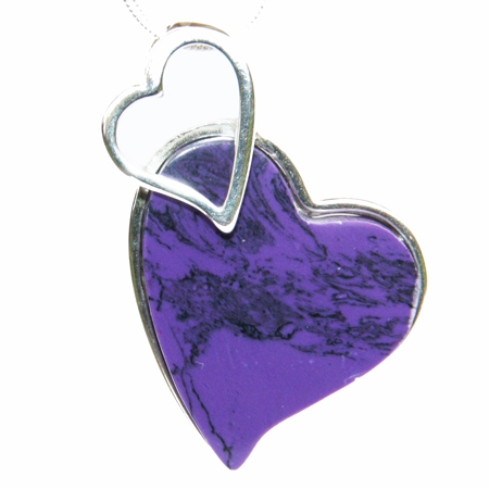 Purple Charoite Heart Pendant