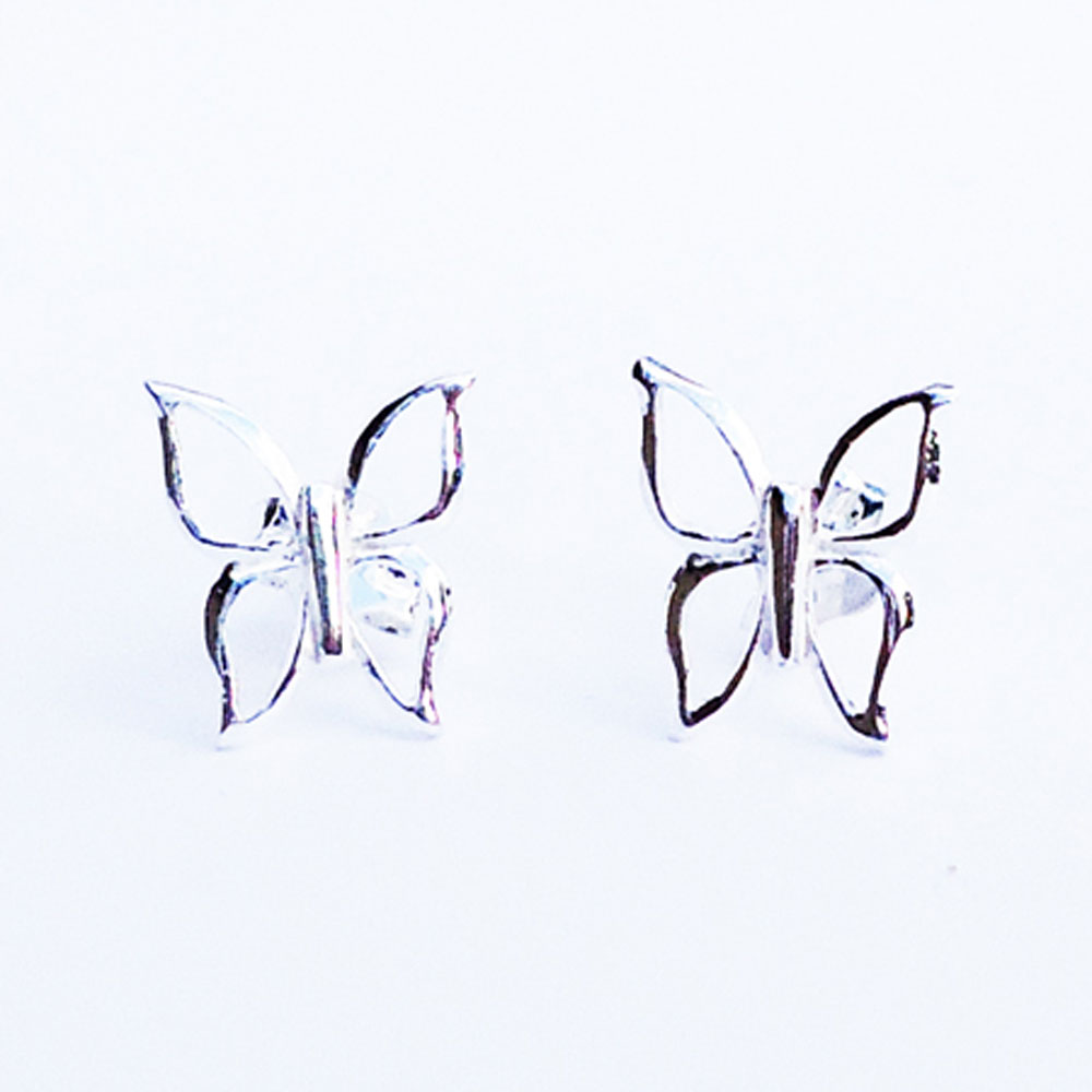 Silver Butterfly Studs