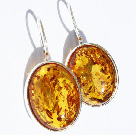 Amber Silver Honey Earrings 029