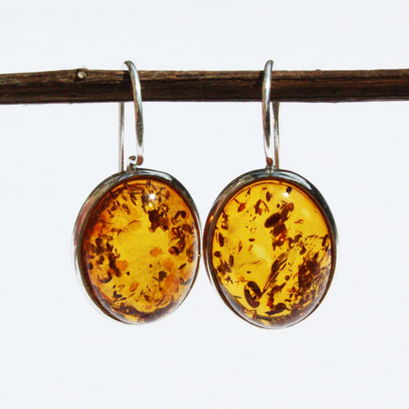 Amber Silver Honey Earrings 029