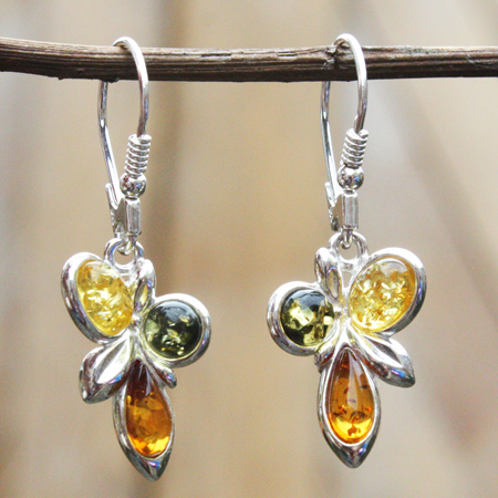 Amber Silver Mix Earrings 46