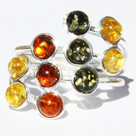 Amber Silver Mix Ring 66