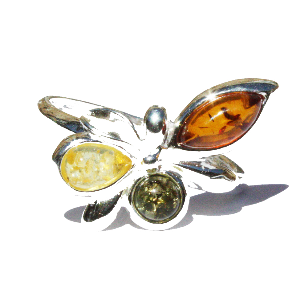 Amber Silver Mix Ring 307