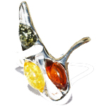 Amber Silver Mix Ring 340