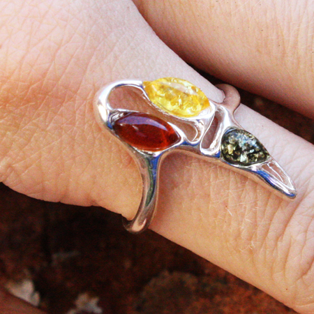 Amber Silver Mix Ring 340 