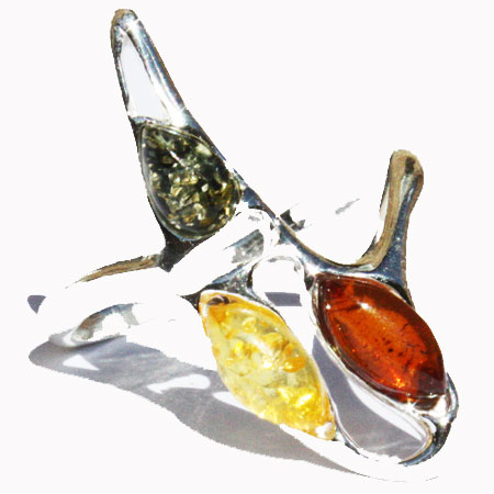 Amber Silver Mix Ring 340 
