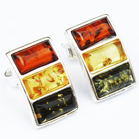 Amber Silver Mix Earrings 021