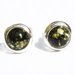 Amber Silver Green Studs 34