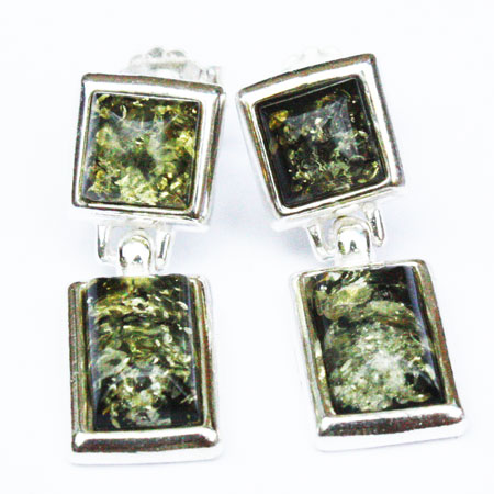 Amber Silver Green Studs 170 