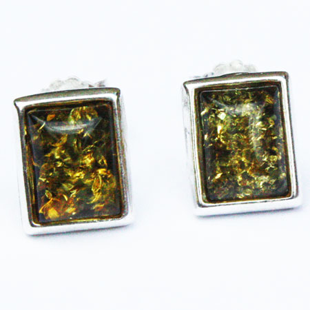 Amber Silver Green Studs 192 