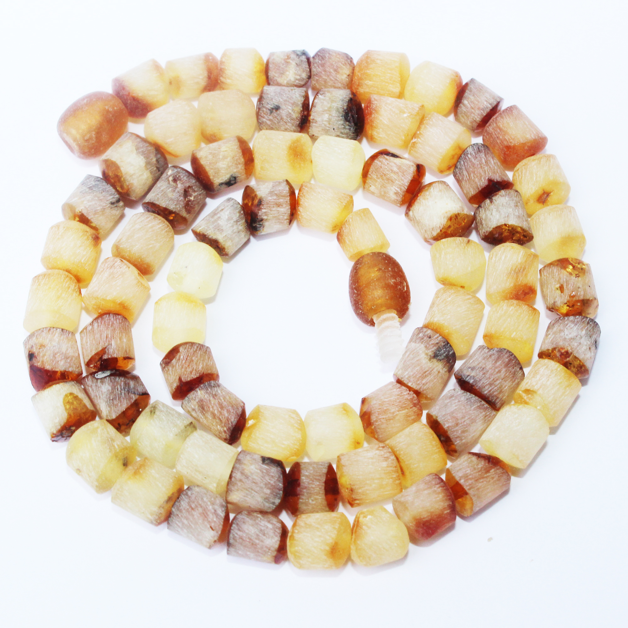 Honey Mix Amber Tube Necklace