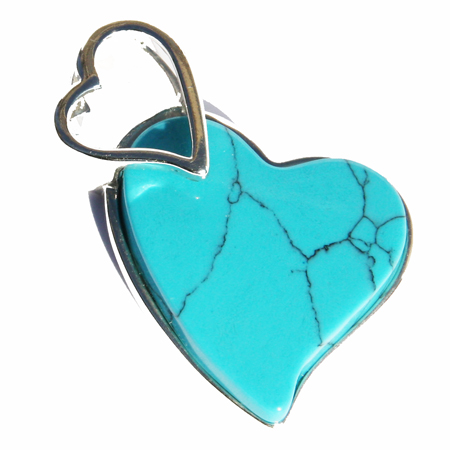 Blue Turquoise Heart Pendant