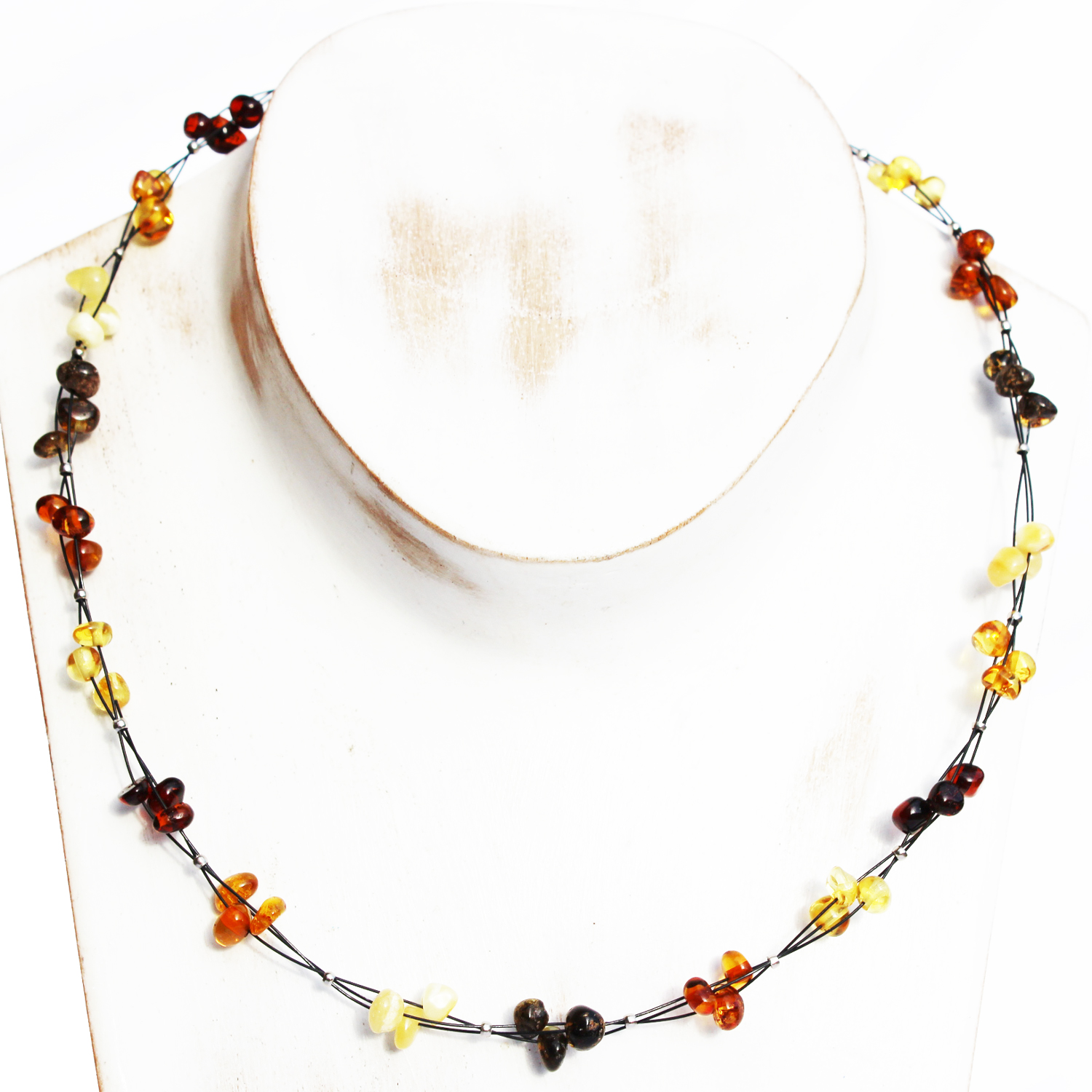 Twisted Amber Charm Necklace 