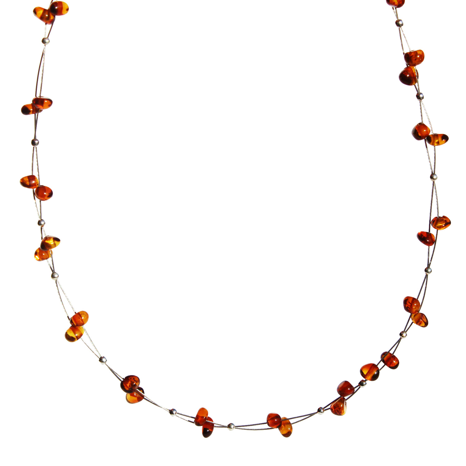 Twisted Honey Amber Charm Necklace
