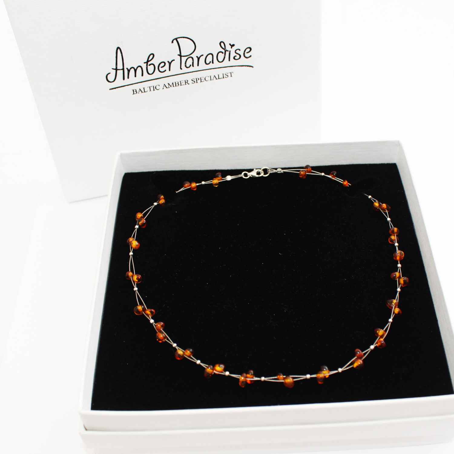 Twisted Honey Amber Charm Necklace