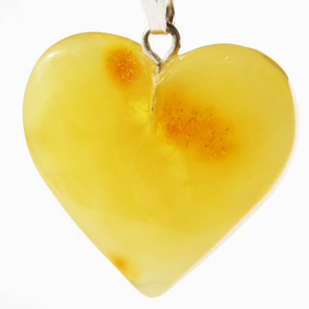 Butter Amber Pendant Heart