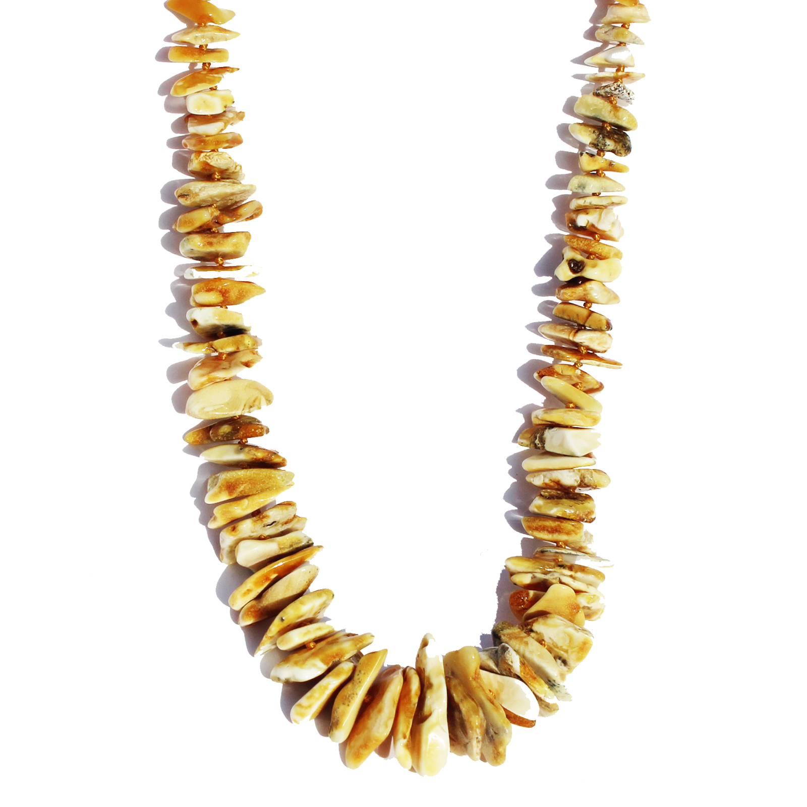 Butter Amber Necklace - Spikes 