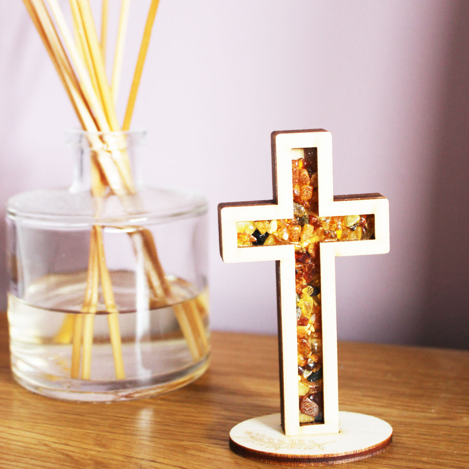 Amber Cross Ornament